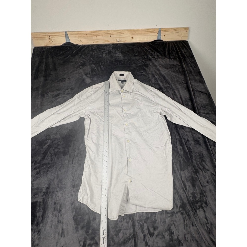 Banana Republic Dress Shirt Mens L Gray Egyptian Cotton Fitted Long Sleeve 3812 - Picture 2 of 7